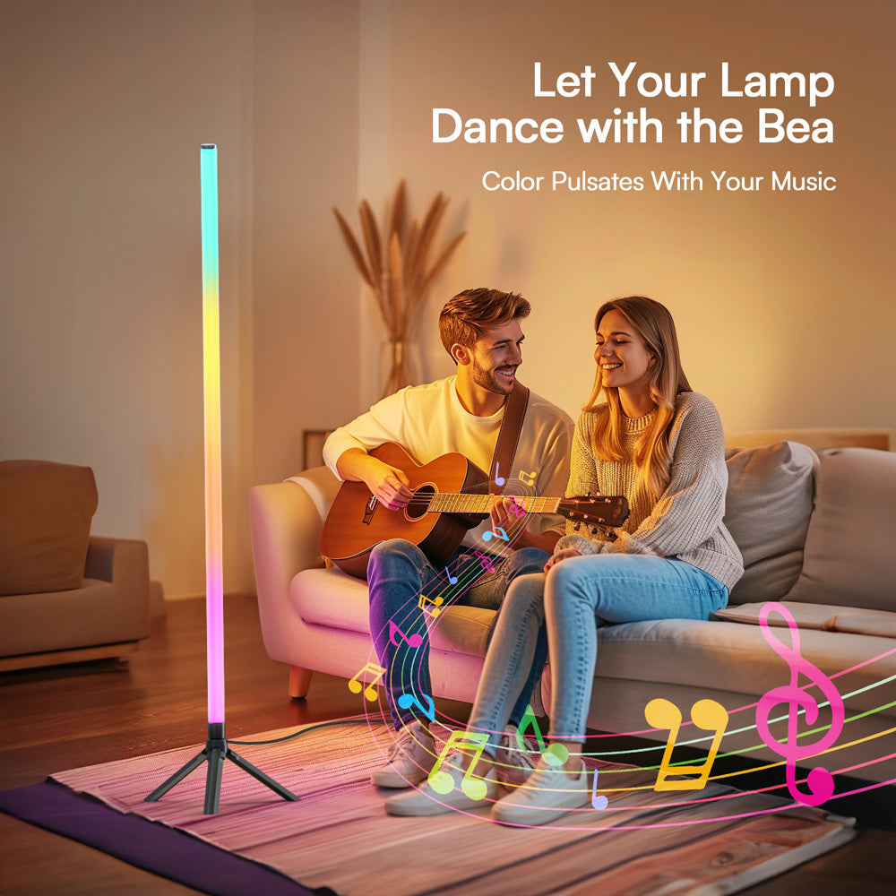 Corner Floor Lamp RGB 16 Million Colors, 48.8/50-inch Smart Ambient Light with Music Sync, Remote & APP Control, Timer, 2-Pack, Dimmable Mood Lighting for Living Room, Bedroom, Game Room, Dorm