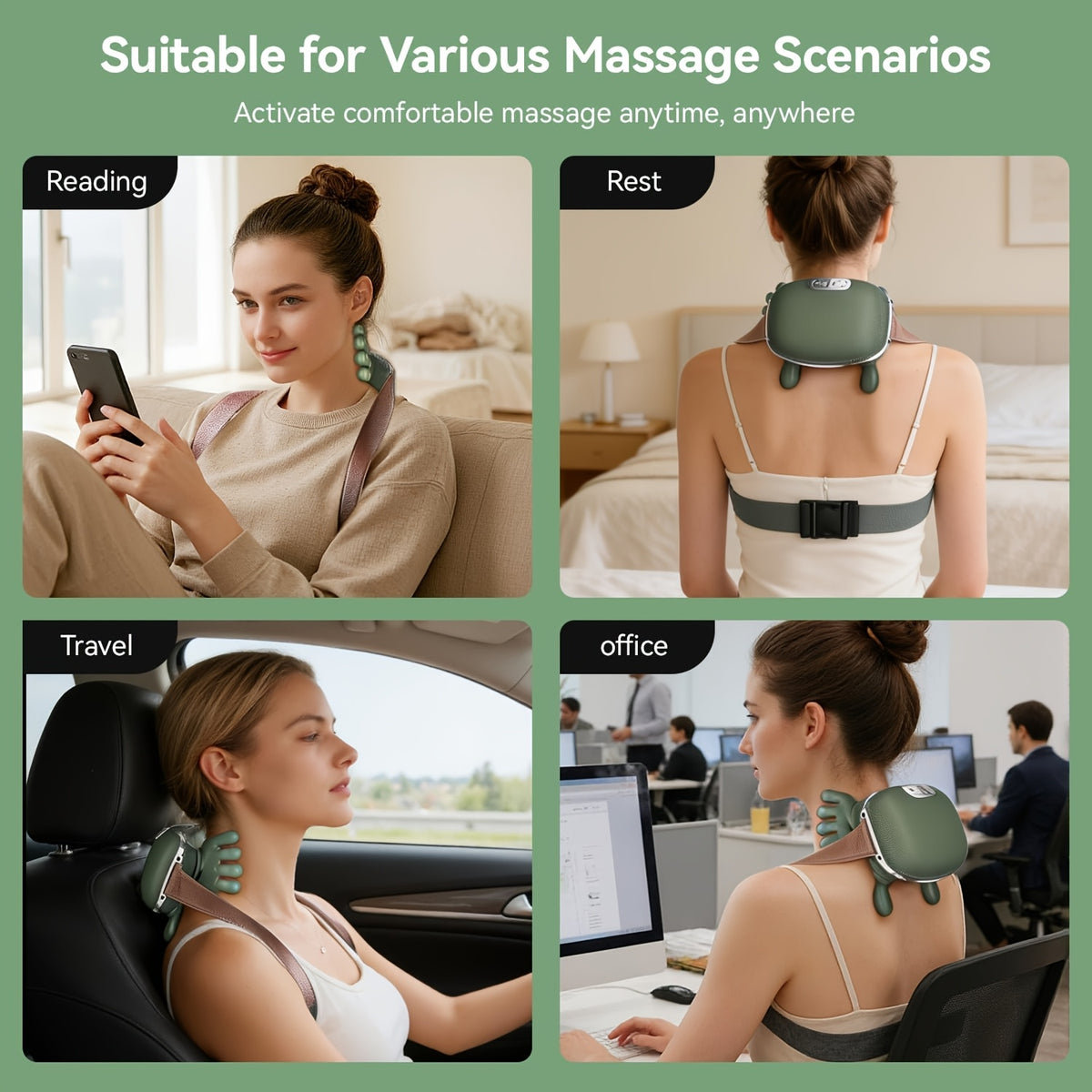 Shiatsu Neck and Shoulder Massager with Heat, Electric Kneading Back Massager Pillow, 3 Massage Modes, Deep Tissue Muscle Relief for Neck, Back, Waist, Legs, Home Office Use, Valentine's Day Gift