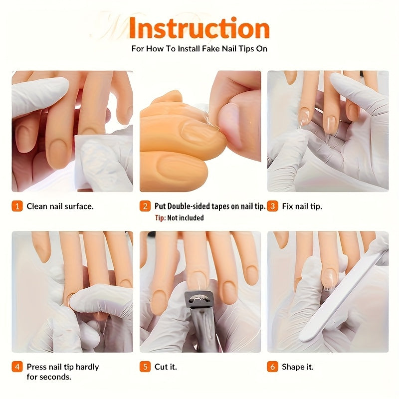 Silicone Nail Practice Hand with Small Desktop Stand, Manicure Training Model for Beginner Nail Art Painting and Filing Practice at Home or in Class
