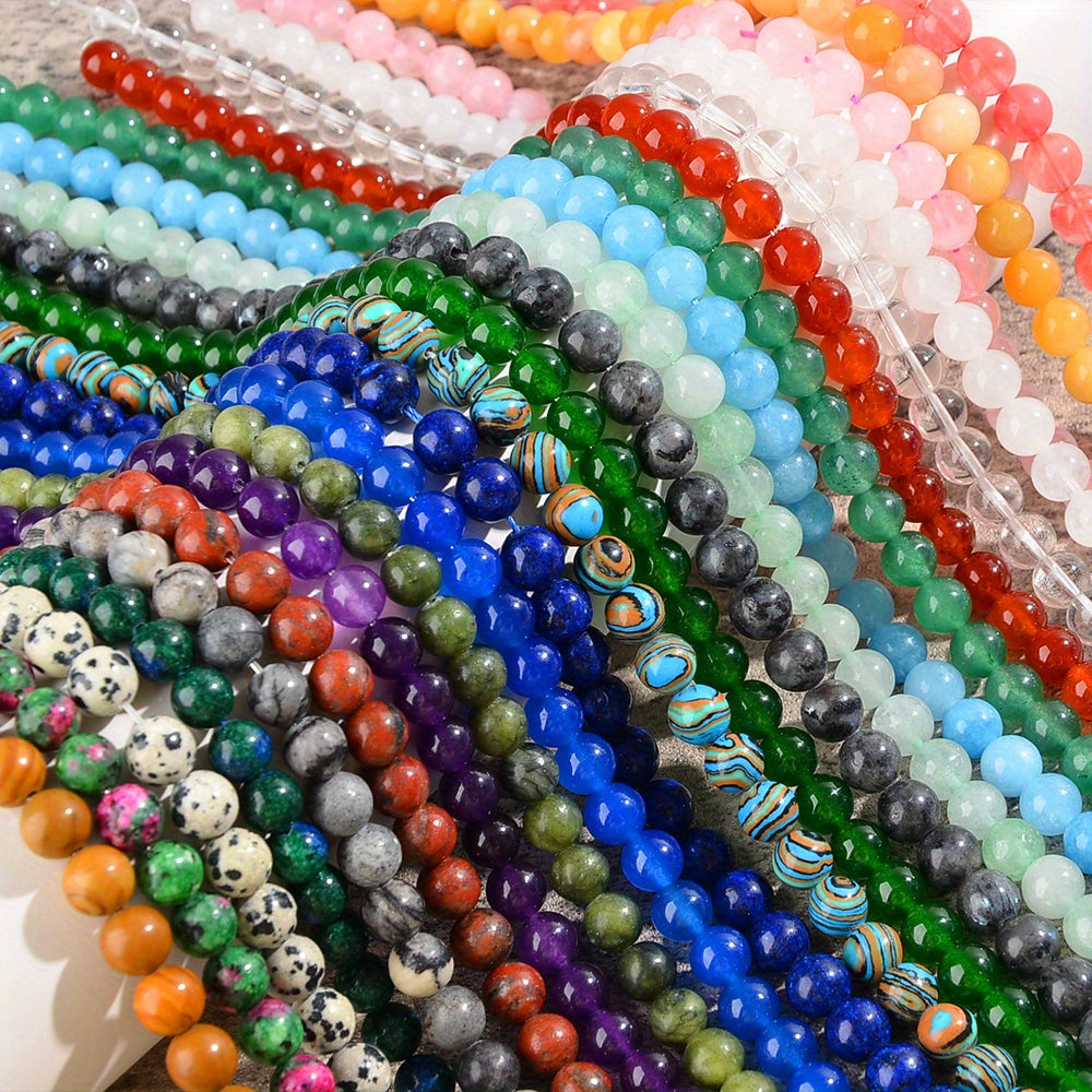 Stone Beads for Jewelry Making with Listed 8mm Size, Mixed Color 540 or 1080-Piece Assortments for DIY Bracelets, Necklaces, Earrings and Craft Projects