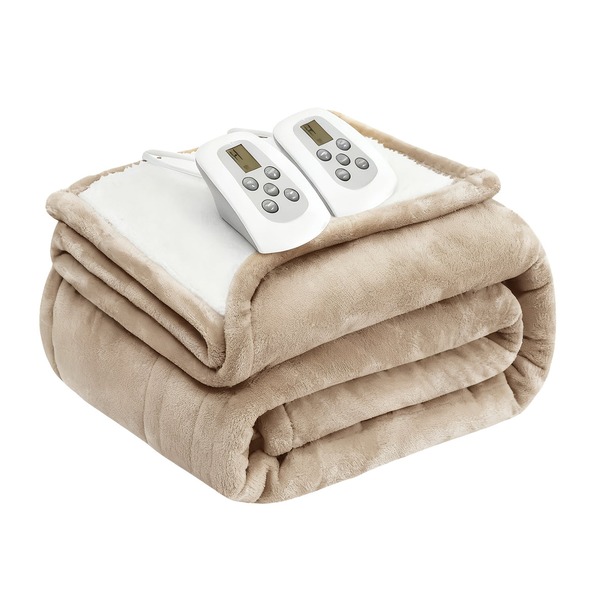 Button-Control Heated Blanket with Double-Sided Flannel, Listed 4 Heat Levels and 4-Hour Auto-Off, Electric Throw and Larger Size Options for Indoor Comfort