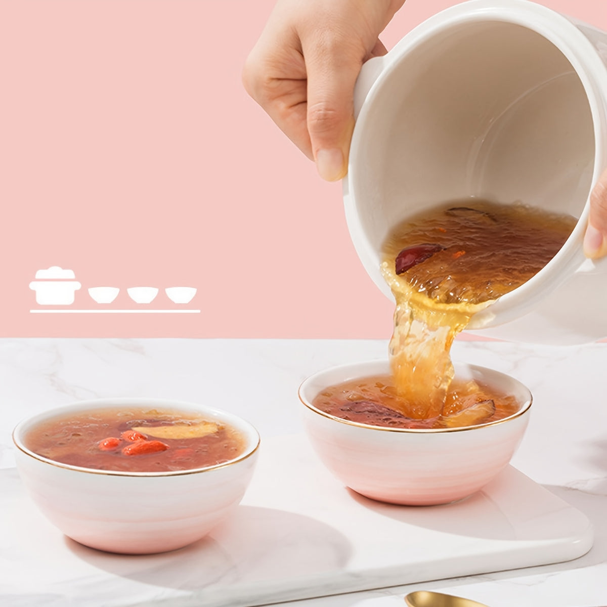 Ceramic Inner Pot Electric Stew Cooker, 1L Compact 200W Appliance with ABS Plastic Housing and Listed 24-Hour Reservation for Porridge, Rice and Soup