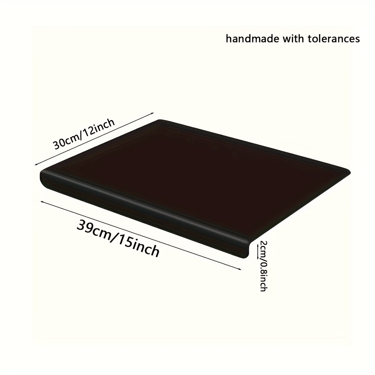 Black Cutting Board with Counter Lip, PET Kitchen Prep Board with Listed 2cm Edge and Four Non-Slip Pads for Countertop Slicing and Everyday Food Preparation