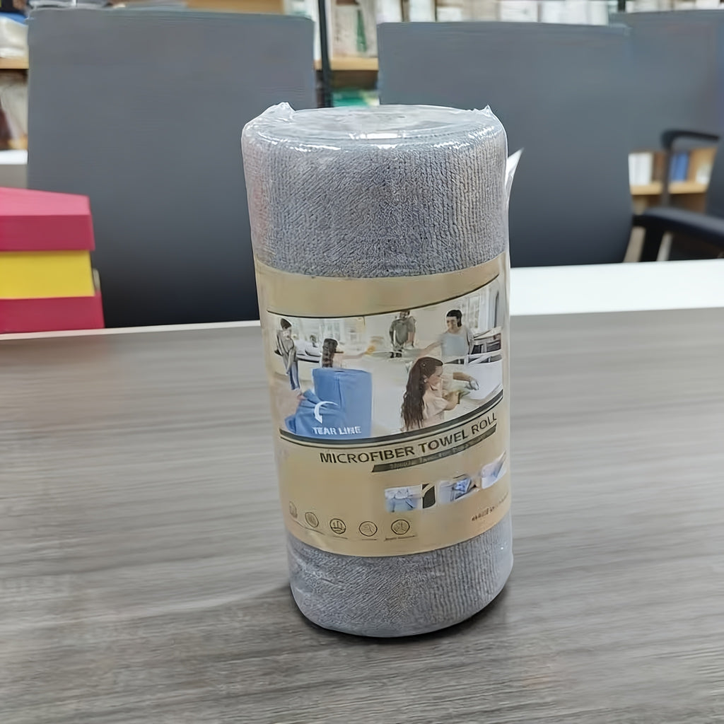 Reusable Paper Towel Roll with 50 Microfiber Cleaning Sheets, 170 GSM Woven Kitchen Dish Cloths for Everyday Household Wiping and Scrubbing