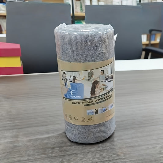 Reusable Paper Towel Roll with 50 Microfiber Cleaning Sheets, 170 GSM Woven Kitchen Dish Cloths for Everyday Household Wiping and Scrubbing