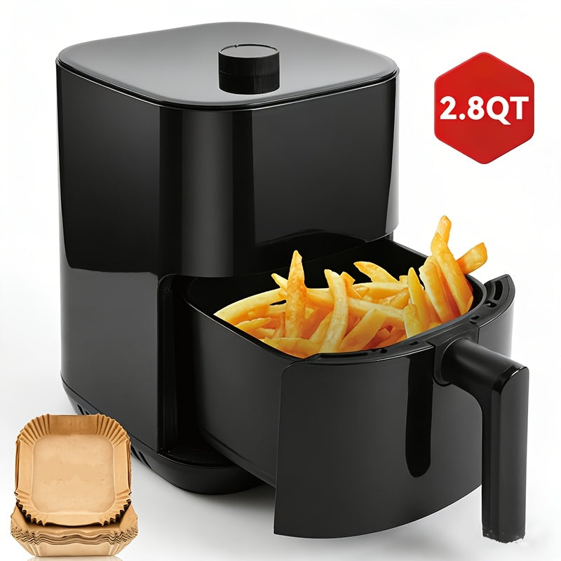 Basket Air Fryer with 6QT or 2.8QT Capacity Options, Listed LED Touchscreen and Nonstick Basket, Black Hot Air Cooker for Everyday Kitchen Meals and Snacks