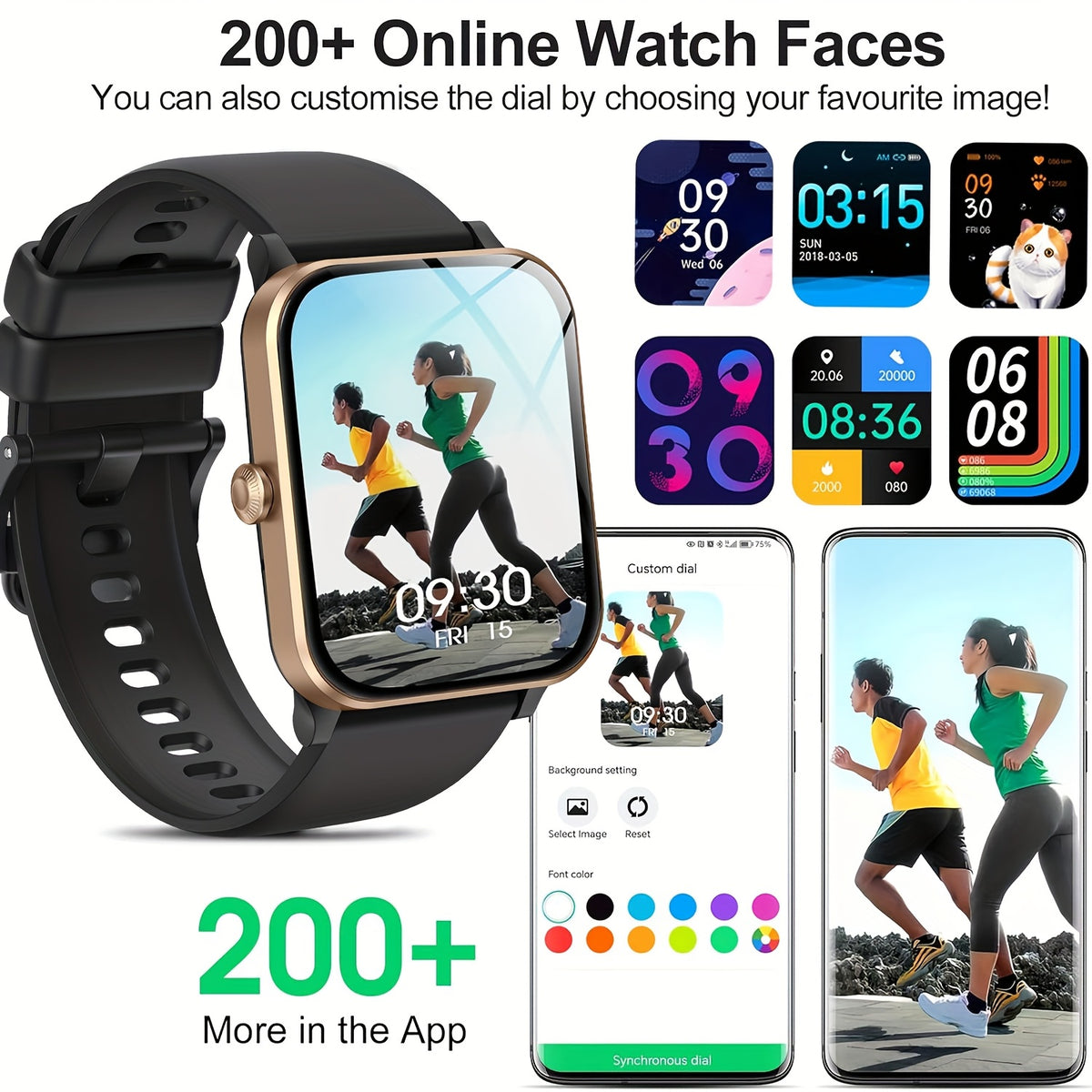 1.9-inch AMOLED Screen Smart Watch, 7-day Battery Life+IP68, Wireless Calling, Information+call Reminder, Monitoring, Step Counting Calorie Calculation Sports Watch, Aluminum Alloy Ultra Light Body