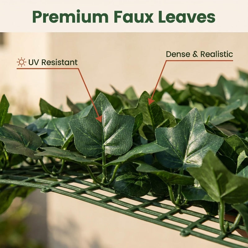 Artificial Ivy Privacy Fence Screen with Listed 119 by 40 Inch Size, Faux Greenery for Garden and Patio Decoration, 302 by 102 cm Option Label