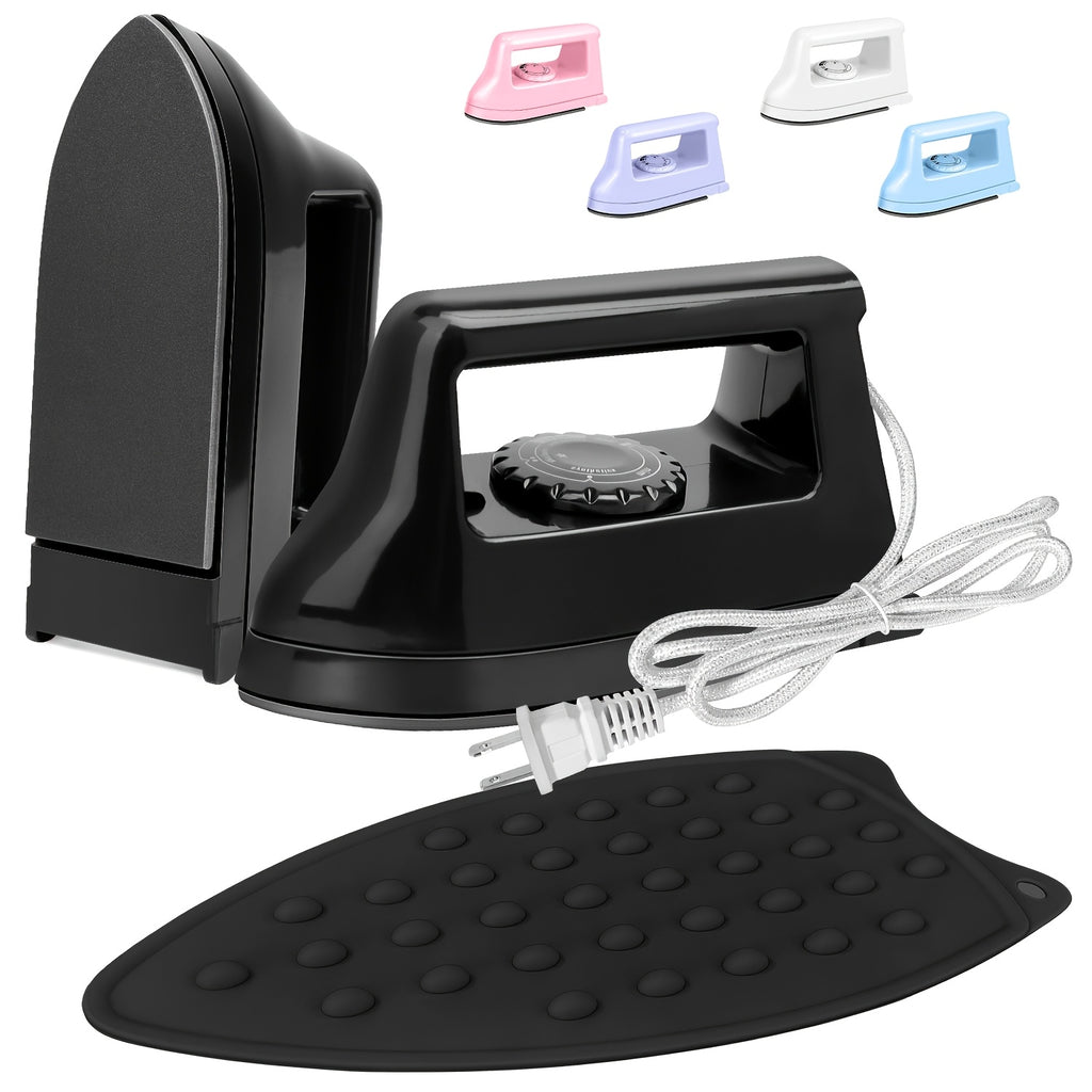 Mini Craft Heat Press 400W with Base Pad, Portable Heat Transfer Iron for DIY T-Shirts, Shoes, Bags and Compatible Vinyl Customization Projects
