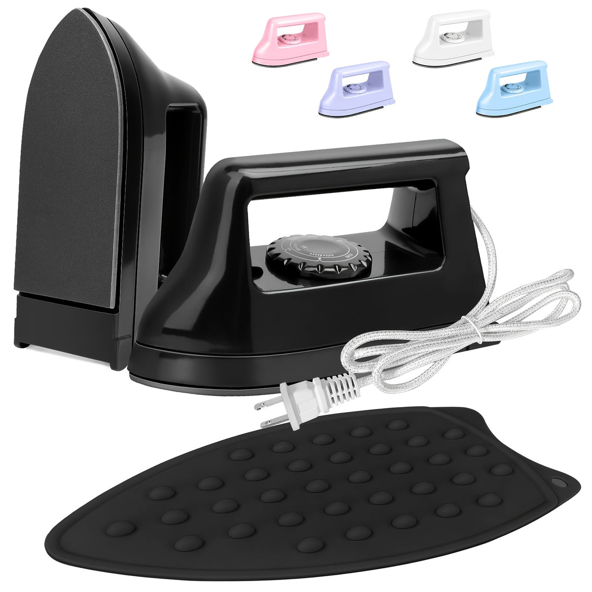 Mini Craft Heat Press 400W with Base Pad, Portable Heat Transfer Iron for DIY T-Shirts, Shoes, Bags and Compatible Vinyl Customization Projects