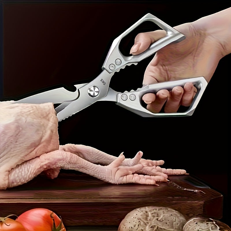 Stainless Steel Kitchen Scissors with Ergonomic Handle, Single-Pair Cooking Shears for Everyday Meat, Poultry and Fish Preparation in Home Kitchens