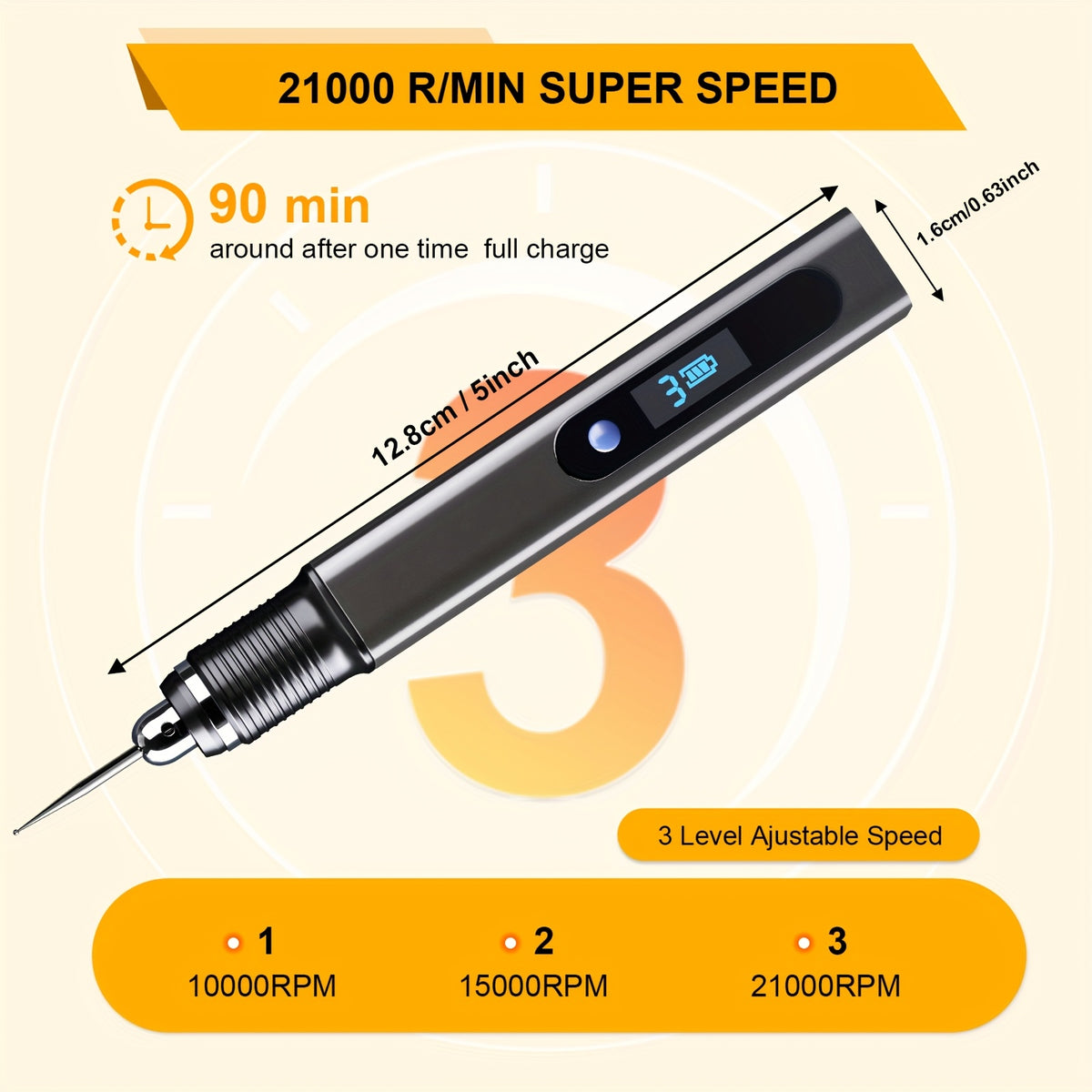 Mini Electric Engraving Pen Kit with Listed Type-C Charging and Three Speed Settings, Rotary Etching Tool Options for Adult DIY Names and Decorative Crafts