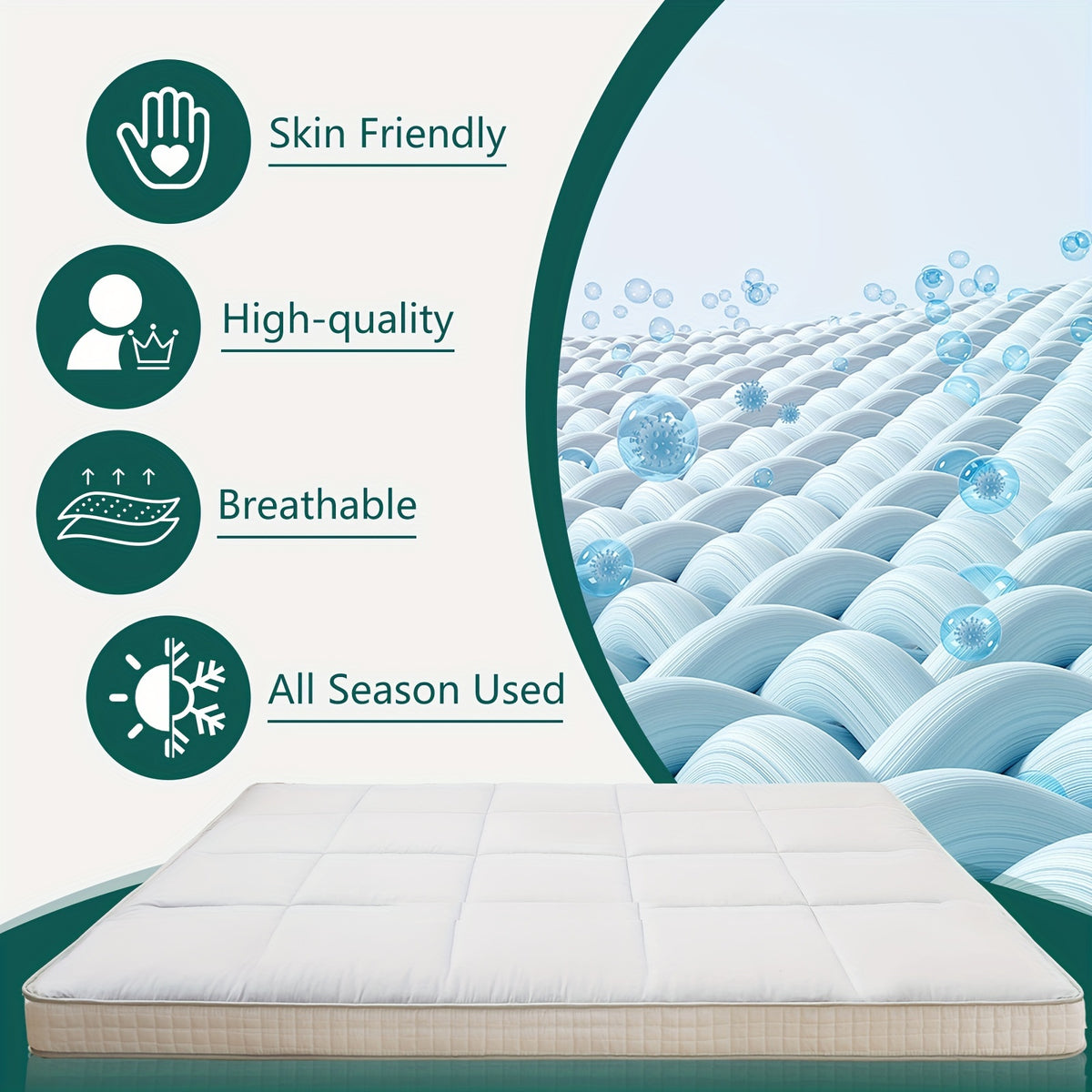 Japanese-Style Floor Mattress by LILYPELLE with Foldable Roll-Up Design, Black or Grey in Twin, Full and Queen Options for Guest Bedding and Floor Lounging