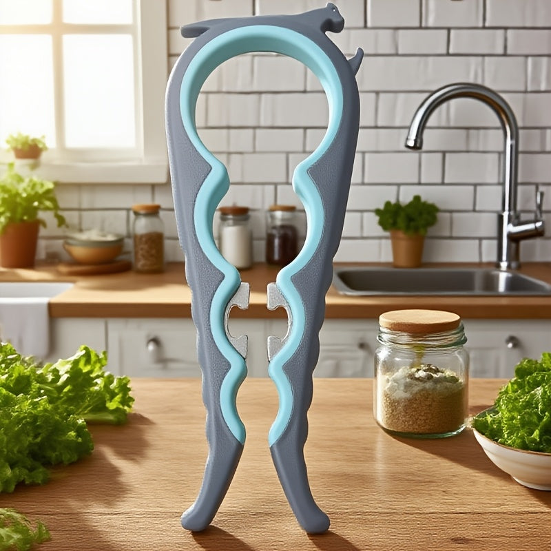 Non-Slip Jar and Bottle Opener with Ergonomic Silicone Handle, Manual Kitchen Lid Gripper in Multiple Colors and Styles for Everyday Cooking and Meal Prep