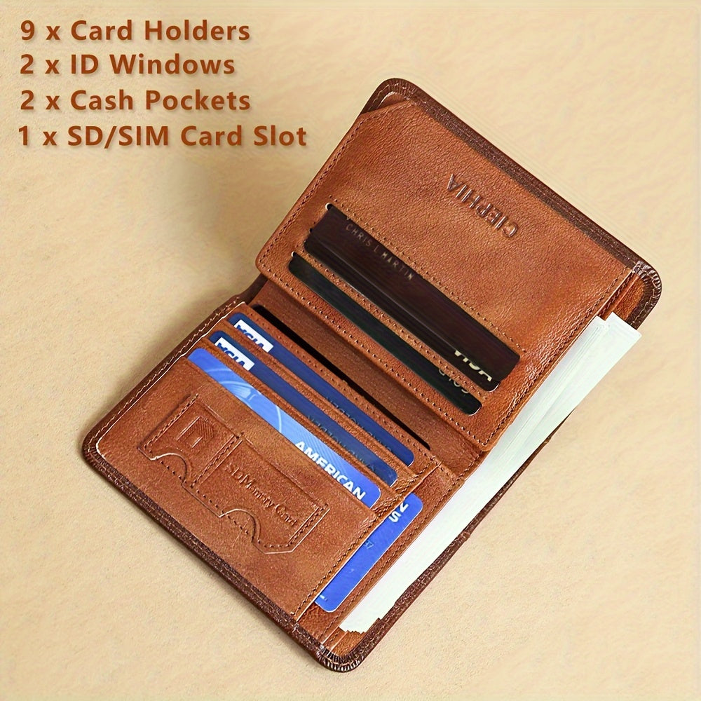 Genuine Leather Wallet for Men with Money Clip, Oil Wax Cowhide and Bifold Style Options, Vintage Daily Carry Accessory in Fourteen Listed Variants