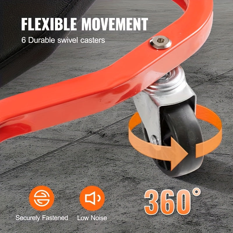 Wheeled Mechanic Creeper and Sliding Stool Options in Red or Grey, Foldable 3-in-1 Crawler or Non-Foldable Model for Garage Work Planning