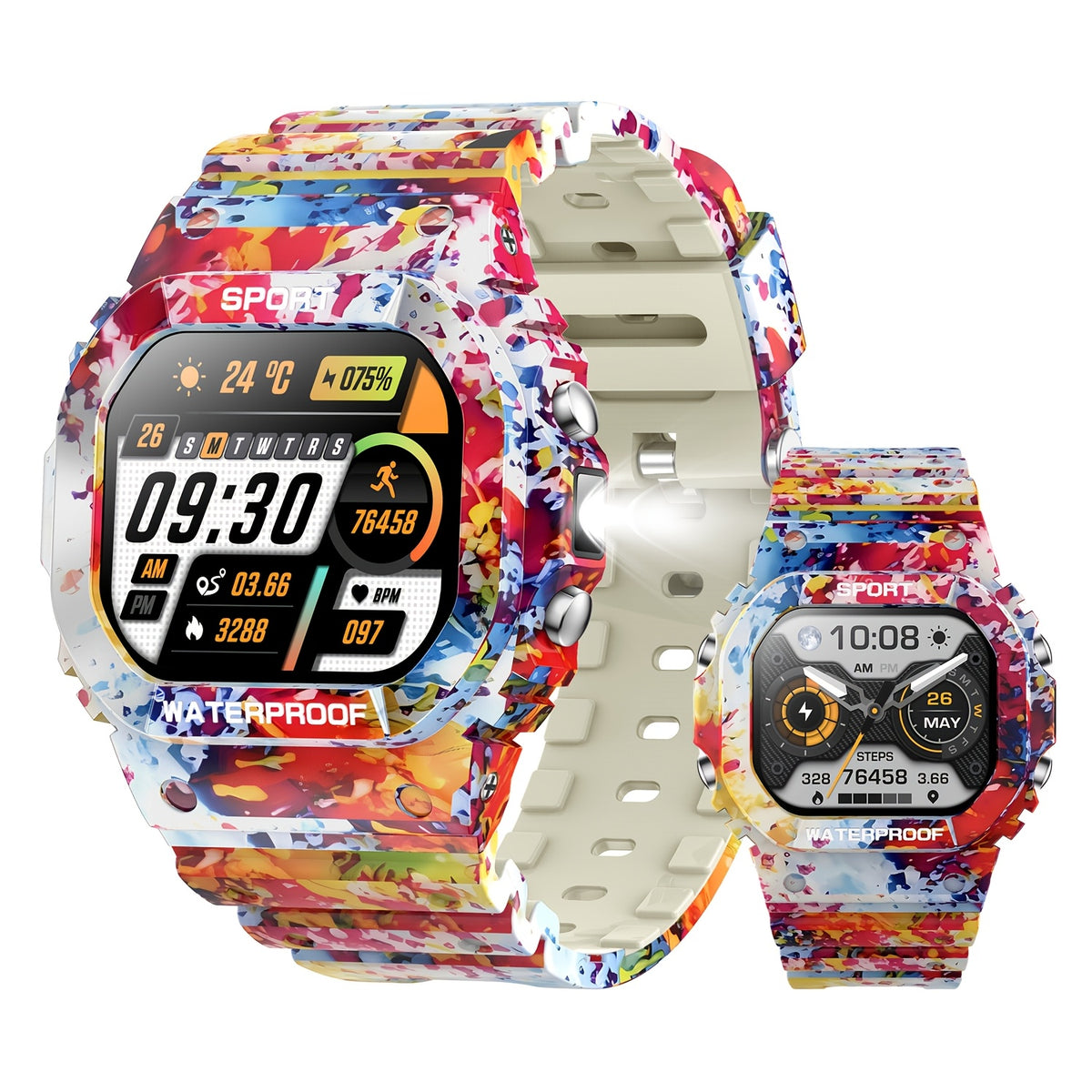 1.32-Inch TFT Smartwatch for Men with Calling, LED Flashlight, 100+ Sports Modes and Sleep Tracking, iPhone Android Compatibility in Eleven Color Options