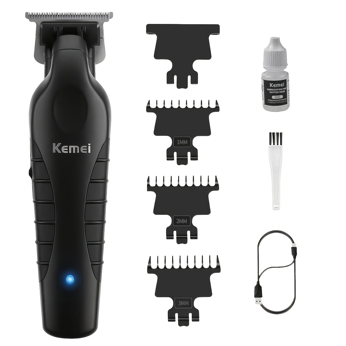 Hair Clipper KM-2299 Electric Grooming Tool with USB Connection for Hair Cutting, Detail Carving and Hairstyle Maintenance at Home or in Hair Salons