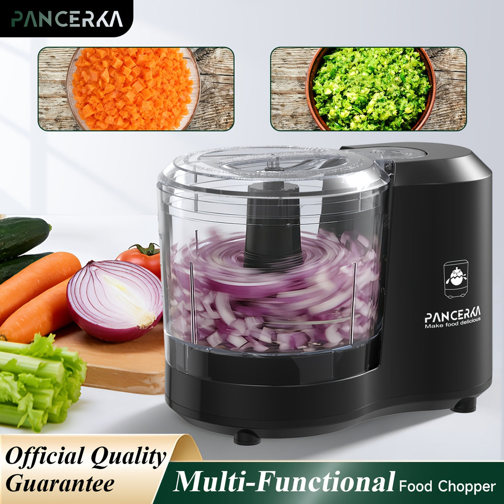 Electric Vegetable Chopper PANCERKA in Black with Listed Dicing, Mincing and Puree Functions, Kitchen Food Processor for Instruction-Approved Meal Preparation