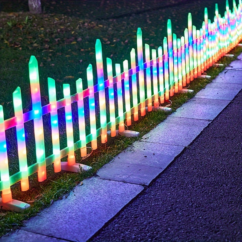 Warm Color Solar Decorative Lights, 8-Piece Pack with 110.24-Inch Size Label for Outdoor Garden, Fence, Lawn and Pathway Accents or Seasonal Holiday Displays
