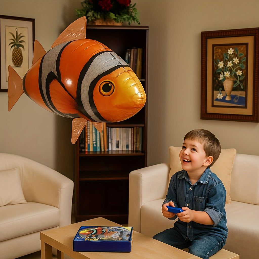 Remote Control Clownfish Balloon, Bright Orange Inflatable Model ZJXCY0818 for Indoor Birthday Parties, Ocean-Themed Events and Supervised Ages 8+ Play