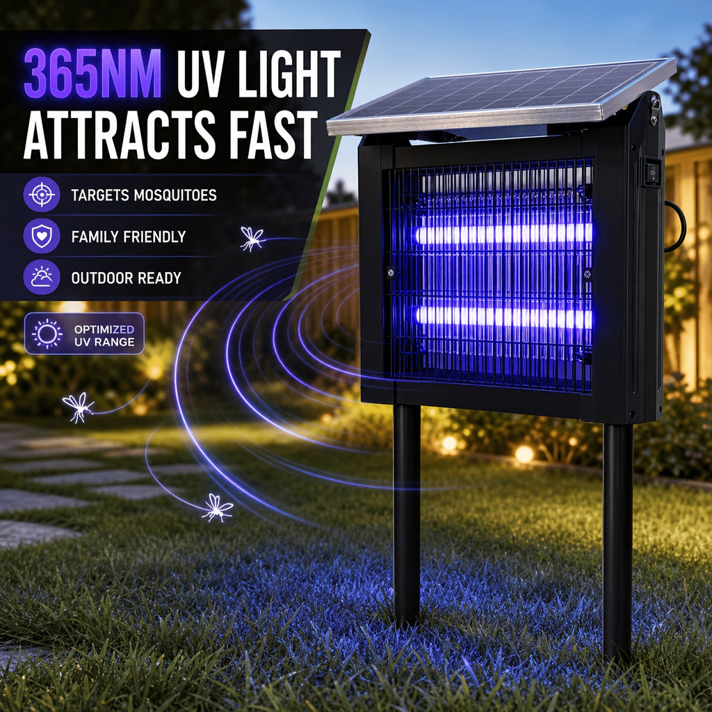 Solar Bug Zapper with Listed 4000mAh Battery and Two Modes, Single Rechargeable Portable Insect Trap for Instruction-Approved Patio, Garden and Camping Use