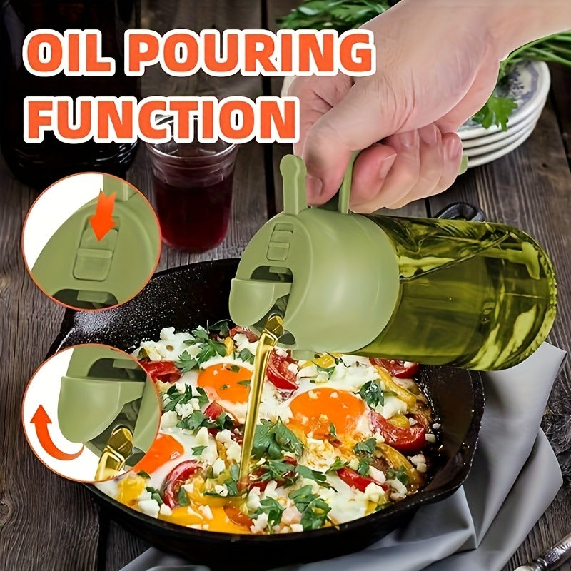 Cooking Oil Spray and Pour Bottle with Listed 16-Ounce Size, Automatic Flip-Top Design and Label Stickers in Five Options for Everyday Kitchen Preparation