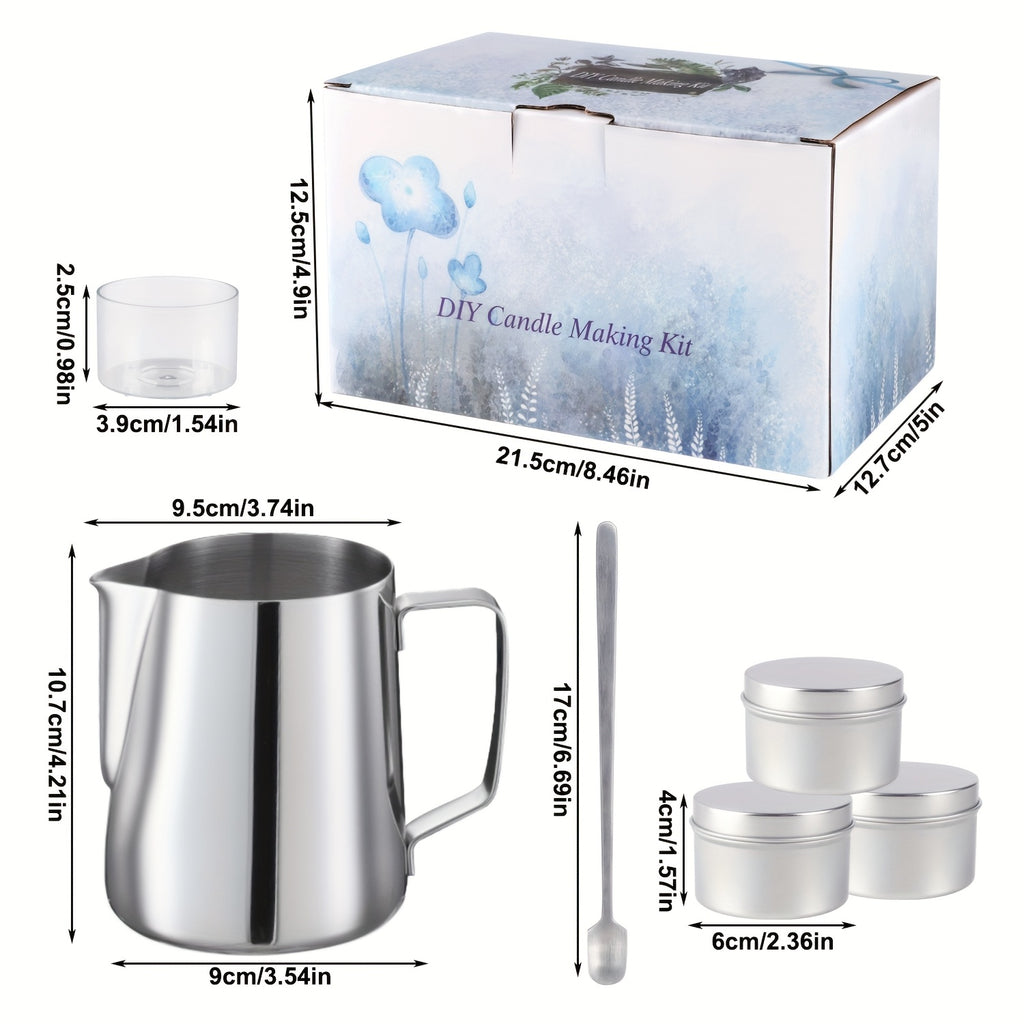 Candle Making Starter Kit with Listed Soy Wax, Essential Oil, Colored Wax Block, Pouring Cup, Spoon, Storage Jar and Wick for Adult Beginner DIY Candle Projects