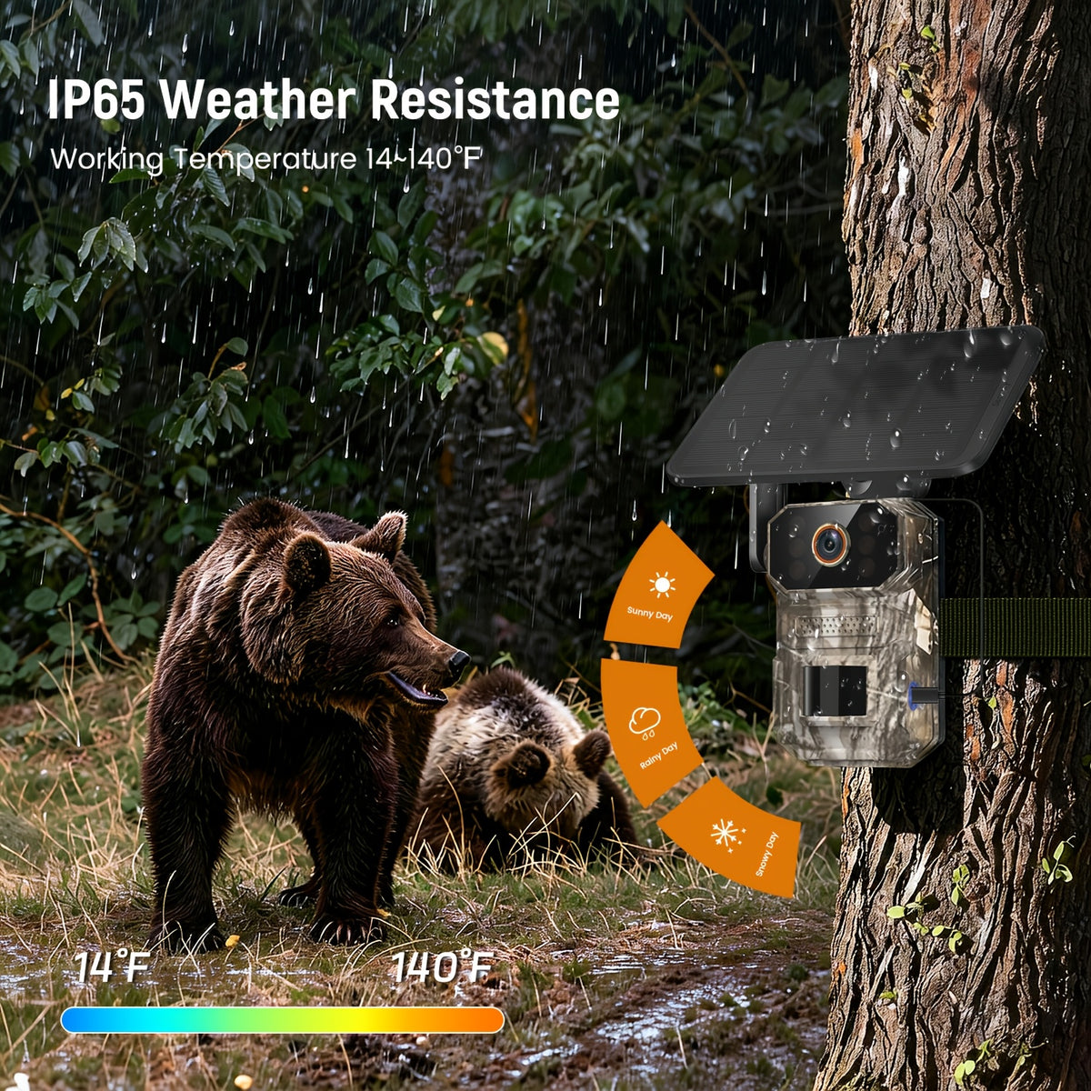 Solar Wildlife Monitoring Camera, Cellular Trail Camera with Listed 1920P Video, PIR Motion Sensor, Infrared Night Vision, Two-Way Voice and Remote Access
