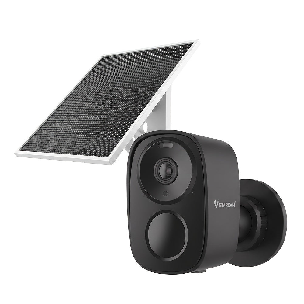 CB54TZ Solar Security Camera with 3MP 1296P Video, 2.4GHz WiFi, 5000mAh Battery, Color Night Vision, PIR Alerts, Siren and Two-Way Audio in Black or White