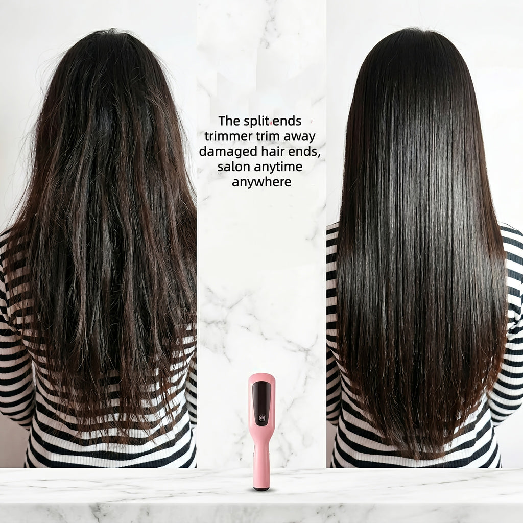 Cordless Split-End Hair Trimmer with Rechargeable Design, Hair-End Cutting Tool in PINK22 or pink33 Option Labels for Personal Grooming and Hair Care Routines