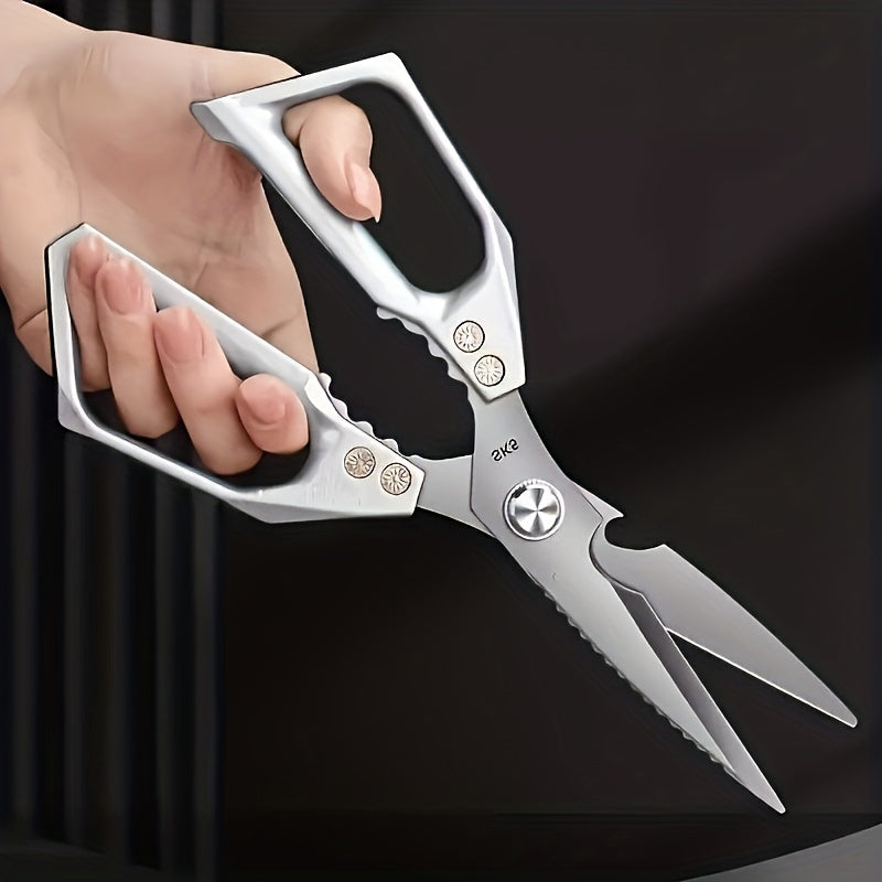 Stainless Steel Kitchen Scissors with Ergonomic Handle, Single-Pair Cooking Shears for Everyday Meat, Poultry and Fish Preparation in Home Kitchens