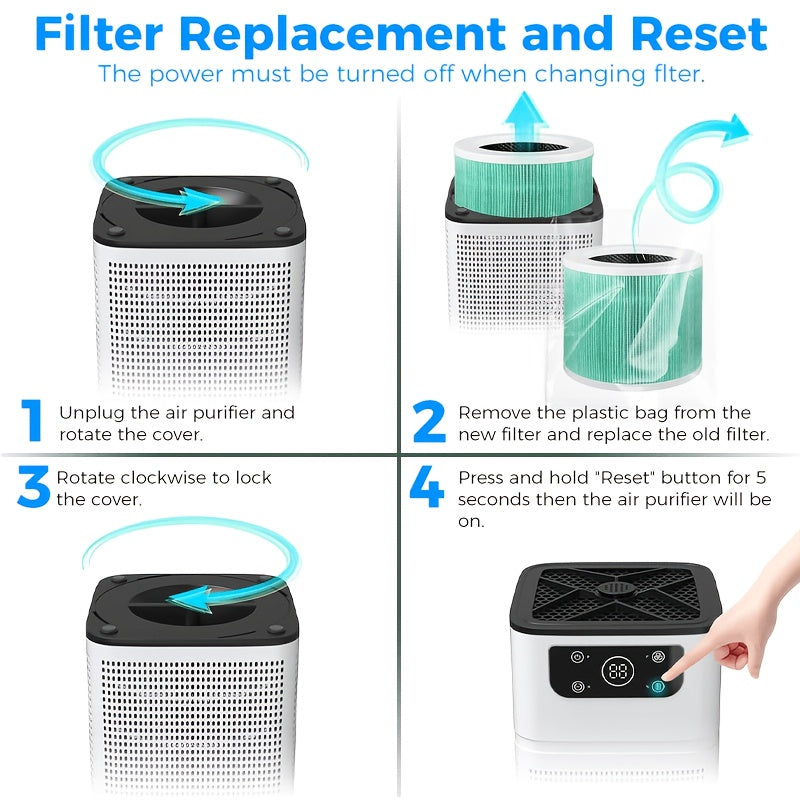 Aromatherapy Air Purifier with Listed Sleep Mode, Small Room Air Cleaner in Black or White with Single or Two-Pack Options for Bedrooms, Offices and Living Rooms