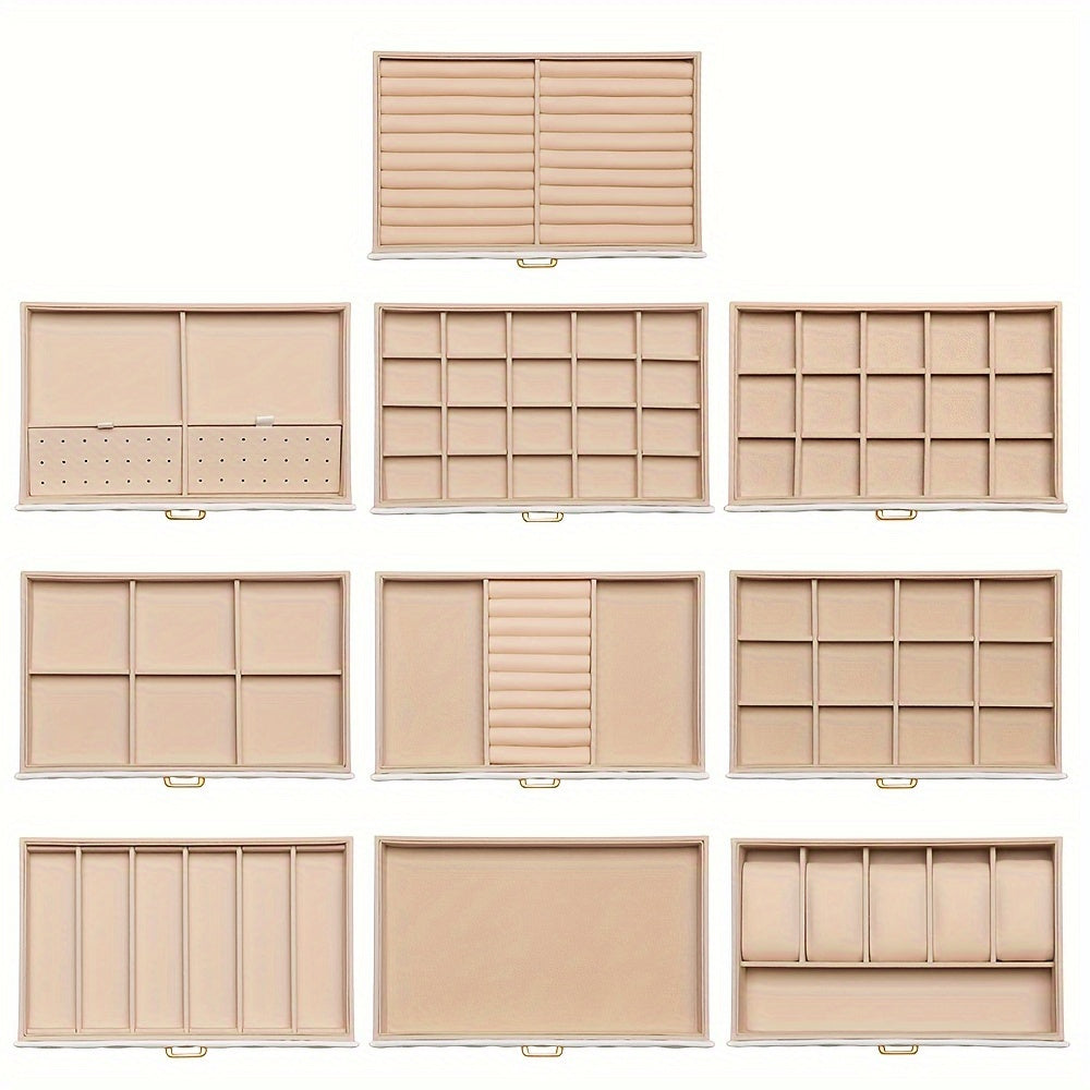 Extra Large Jewelry Box by FEIYAN, 10-Layer Faux Leather Storage Organizer with Drawers and Velvet Lining for Scandinavian-Style Bedroom Organization