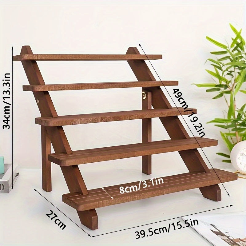 Wooden Display Stand with Vintage Styling, Three, Four or Five Tier Options for Jewelry, Packaged Desserts and Decorative Home or Retail Arrangements