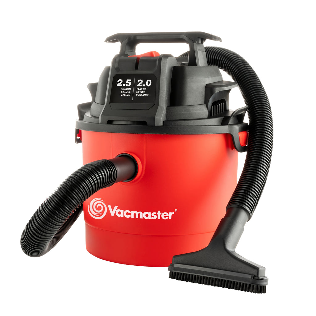 Vacmaster Wet Dry Vacuum Cleaner, 2.5 Gallon Portable Shop Vacuum with Listed 2 Peak HP, Blower Function, Wall-Mount Design and On-Board Storage for Home Cleanup