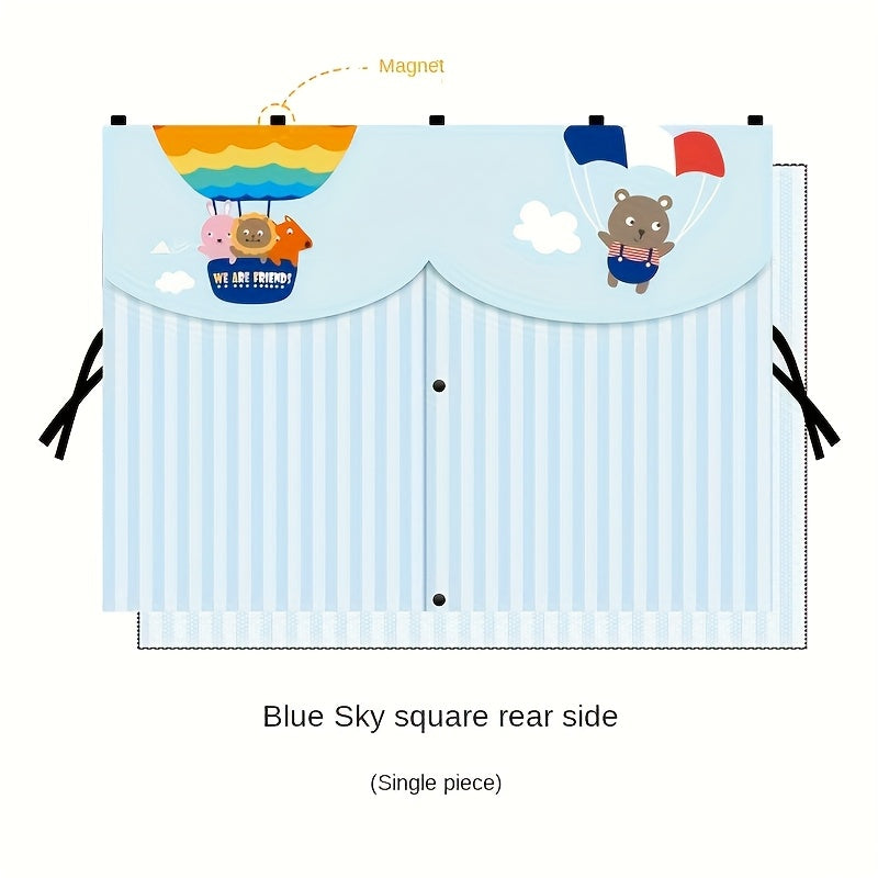 Magnetic Car Window Sunshade with Double-Layer Curtain Design, Side-Window Shade in Blue, Bear, Dinosaur or Unicorn Selections for Vehicle Travel Setups