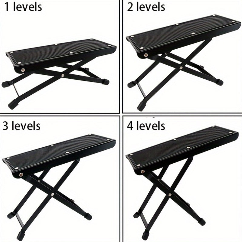 Pedicure Footrest Stand, Adjustable Foot Support with Four-Level or Six-Level Pro Model Labels for Adult Seated Nail Care and Shoe Dressing Routines