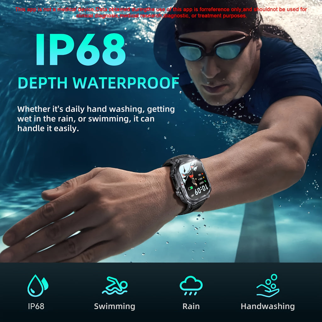 Calling Smartwatch with LED Flashlight, Listed 2.02-Inch TFT Screen, 100+ Sports Modes and Sleep Tracking in For iOS & Android Model for Everyday Activity