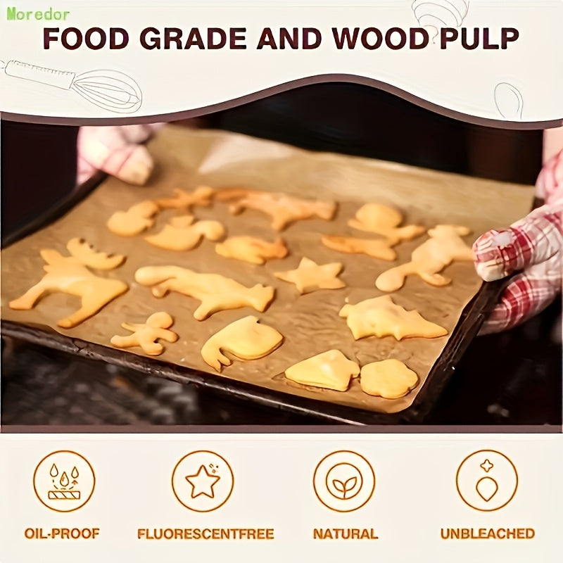 9 x 13 Inch Parchment Paper Sheets, 50-Pack Pre-Cut Unbleached Nonstick Baking Liners for Compatible Pans, Home Cookie Batches and Kitchen Preparation