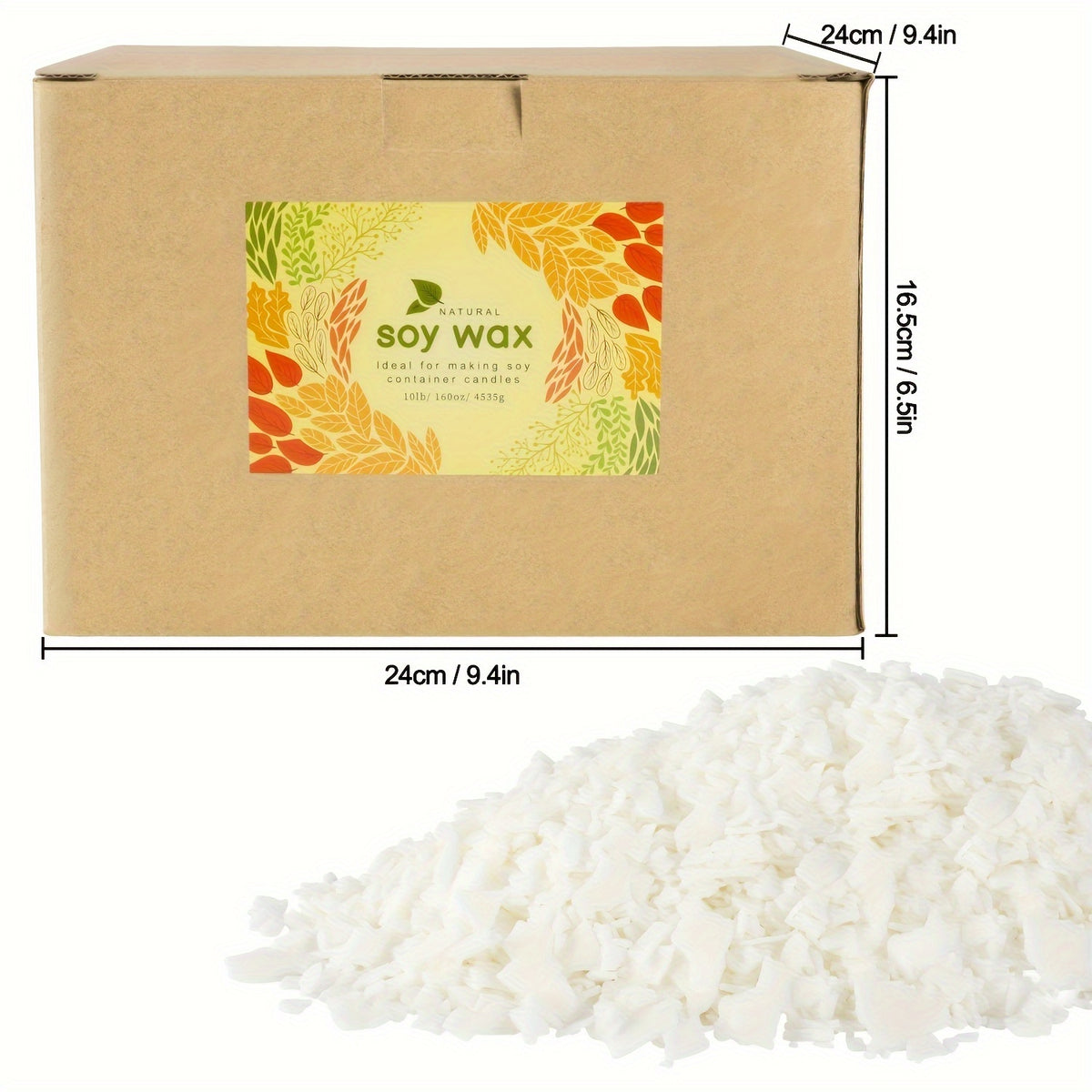 Soy Wax Flakes for Candle Making, Listed 10 lb Supply for Adult DIY Container Candle Projects, Handmade Holiday Gifts and Decorative Home Craft Creations