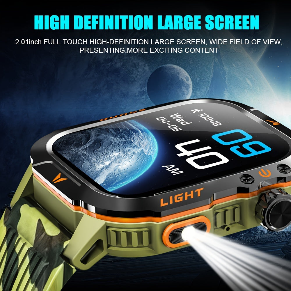 Outdoor Calling Smartwatch with Listed Compass, Altimeter, Barometer and LED Flashlight, 600mAh Battery and Sleep Tracking in Five Style Labels for Men