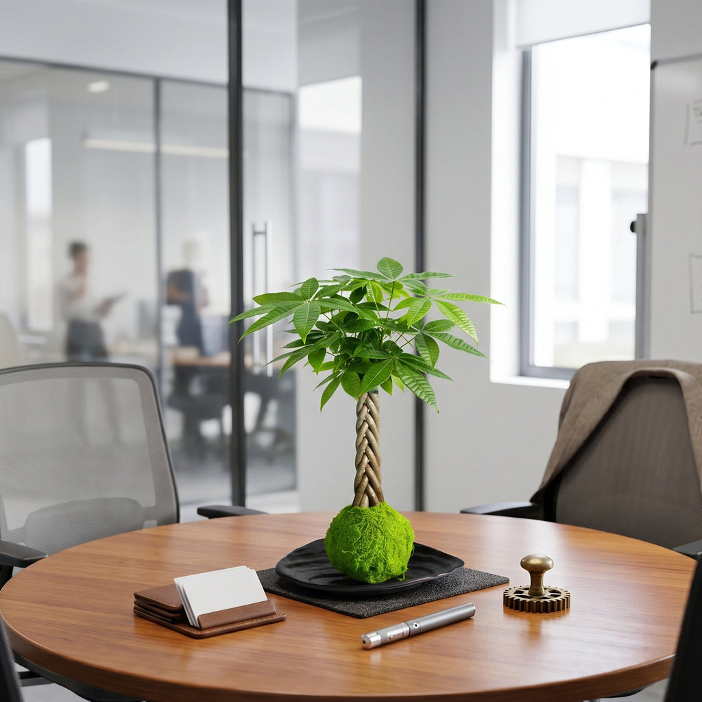Live Money Tree Houseplant, Pachira Aquatica with Pot, Metal Bucket or Kokedama Bowl Options for Indoor Home and Office Decor, Birthdays and Housewarming Gifts