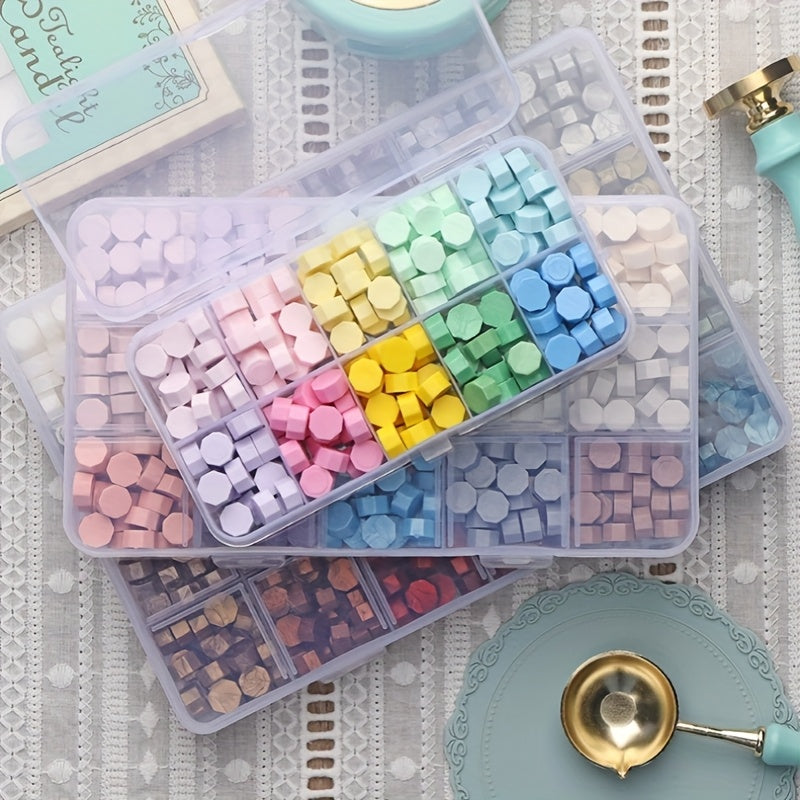 Sealing Wax Beads with Storage Box, 400-Piece Multi-Color Craft Supply Reference for Letters, Envelopes, Wedding Invitations and Decorative Bottle Seals