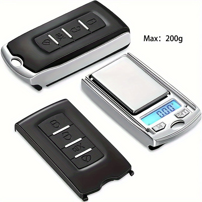 Mini Digital Pocket Scale with Backlit Display and Keychain Attachment, Listed 200 g/0.01 Option for Jewelry and Small-Item Weighing, Battery Not Included