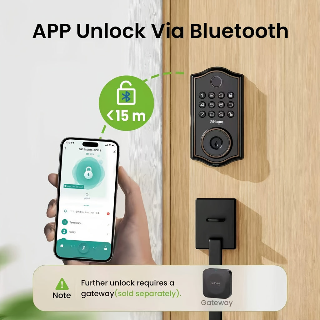 4-in-1 Smart Door Lock with Fingerprint, Passcode, Key and App Entry, Auto Lock and Temporary Offline Passwords, KD30 Pro and KD30B Pro Model Options