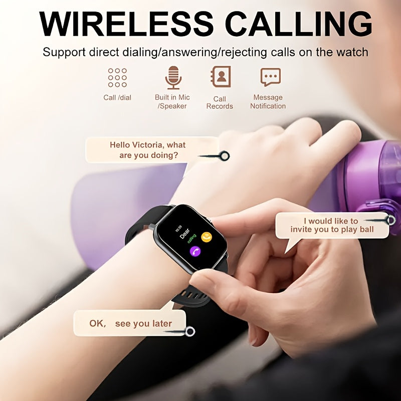 1.83-Inch Smart Watch, Full Touch Screen, USB Rechargeable, TPU Strap, Multi-Sport Mode Outdoor Fitness Watch, Activity Tracker, Positioning Navigation, Remote Camera/Music Player, with Wireless Call And Message Reminder, Men'S And Women'S