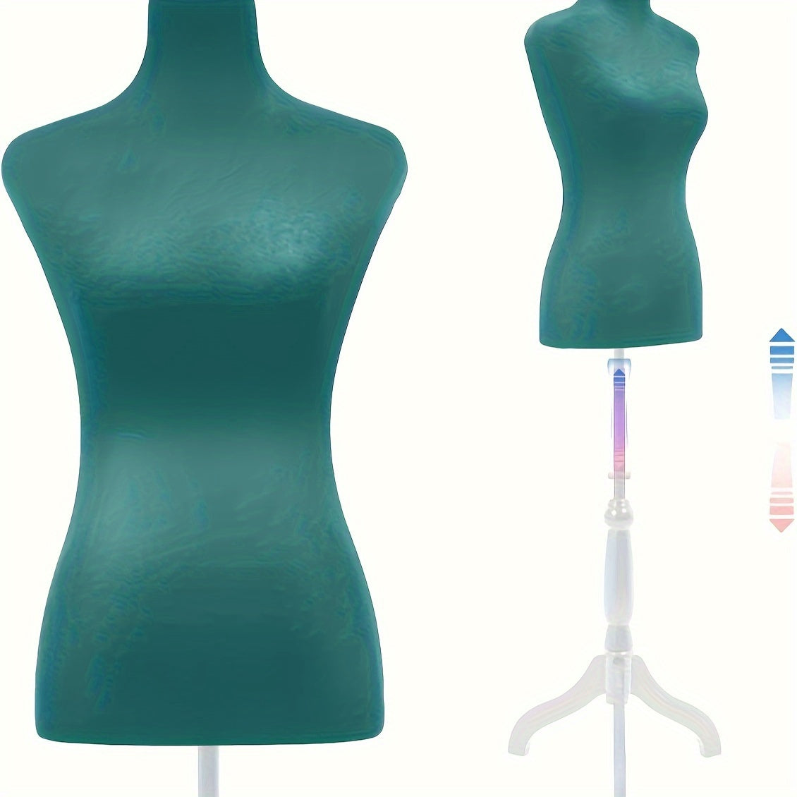 Dress Form Mannequin Torso, Female Clothing Display with Tripod Stand, Listed 50–63 Inch Height Adjustment and Four Colors for Outfit Photography