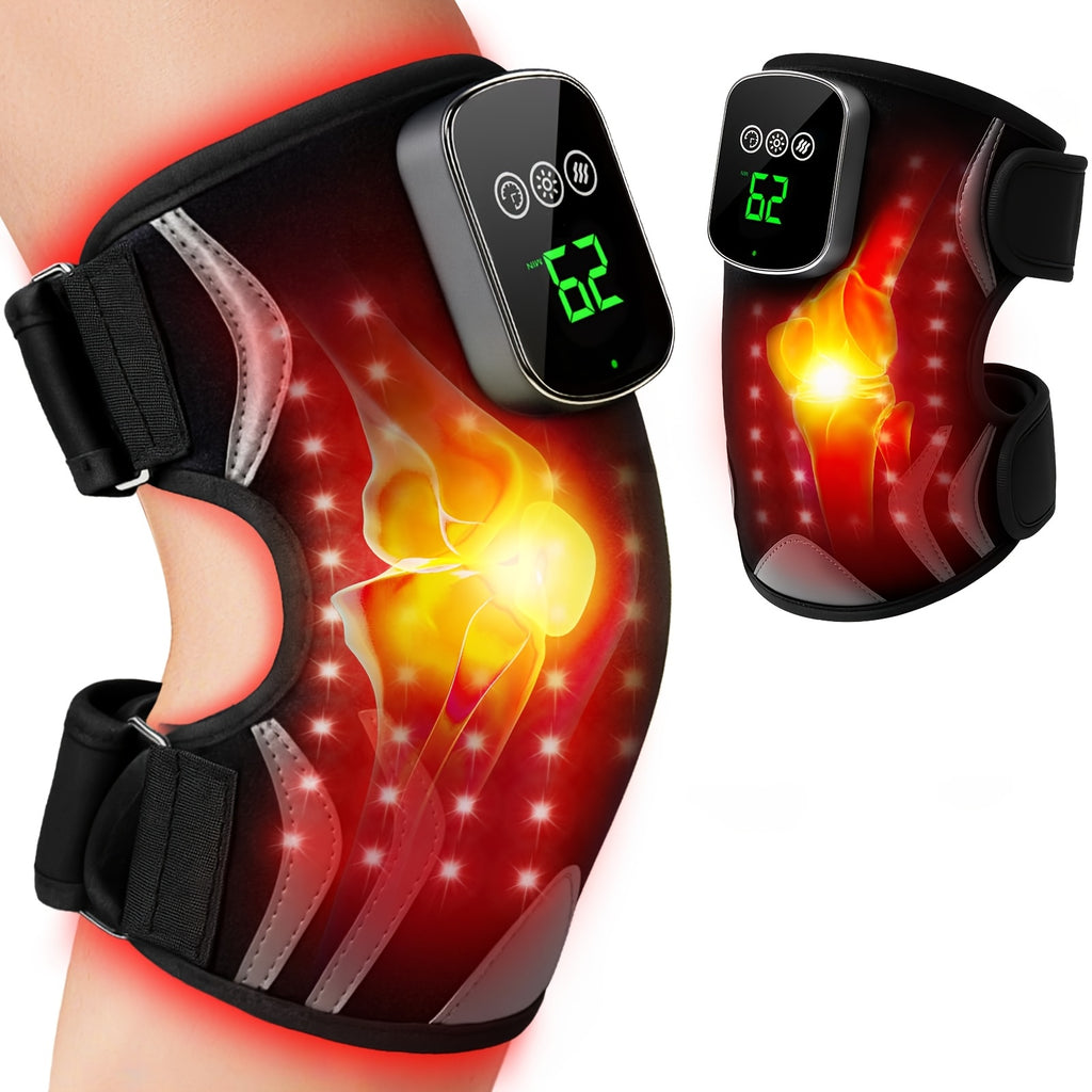 Warming Knee Cushion with Heat and Vibration Massage, Single Cordless Knee Aid with USB Charging and Listed Rechargeable Nickel Battery for Personal Comfort