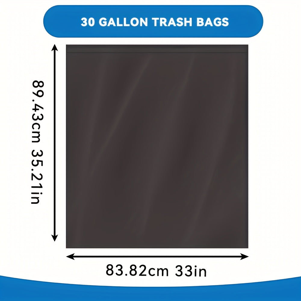 30 Gallon Trash Bags, 100-Count Disposable Garbage Can Liners with Clear and Standard Bag Options for Household Cleanup, Garden Waste and Commercial Use